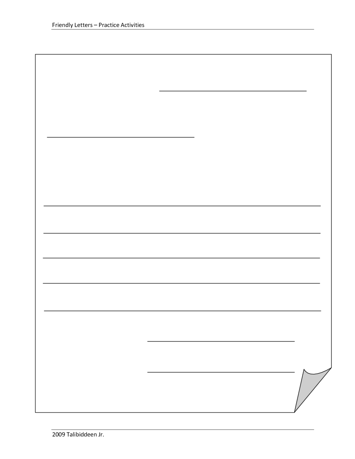 Blank Letter Writing Template For Kids Best Template Ideas