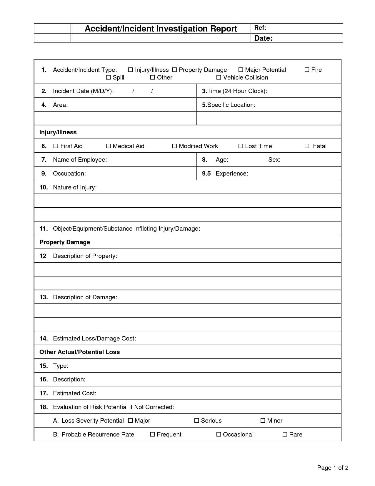 28+ [ Safety Investigation Report Template ] | Ramscapes Intended For Workplace Investigation Report Template