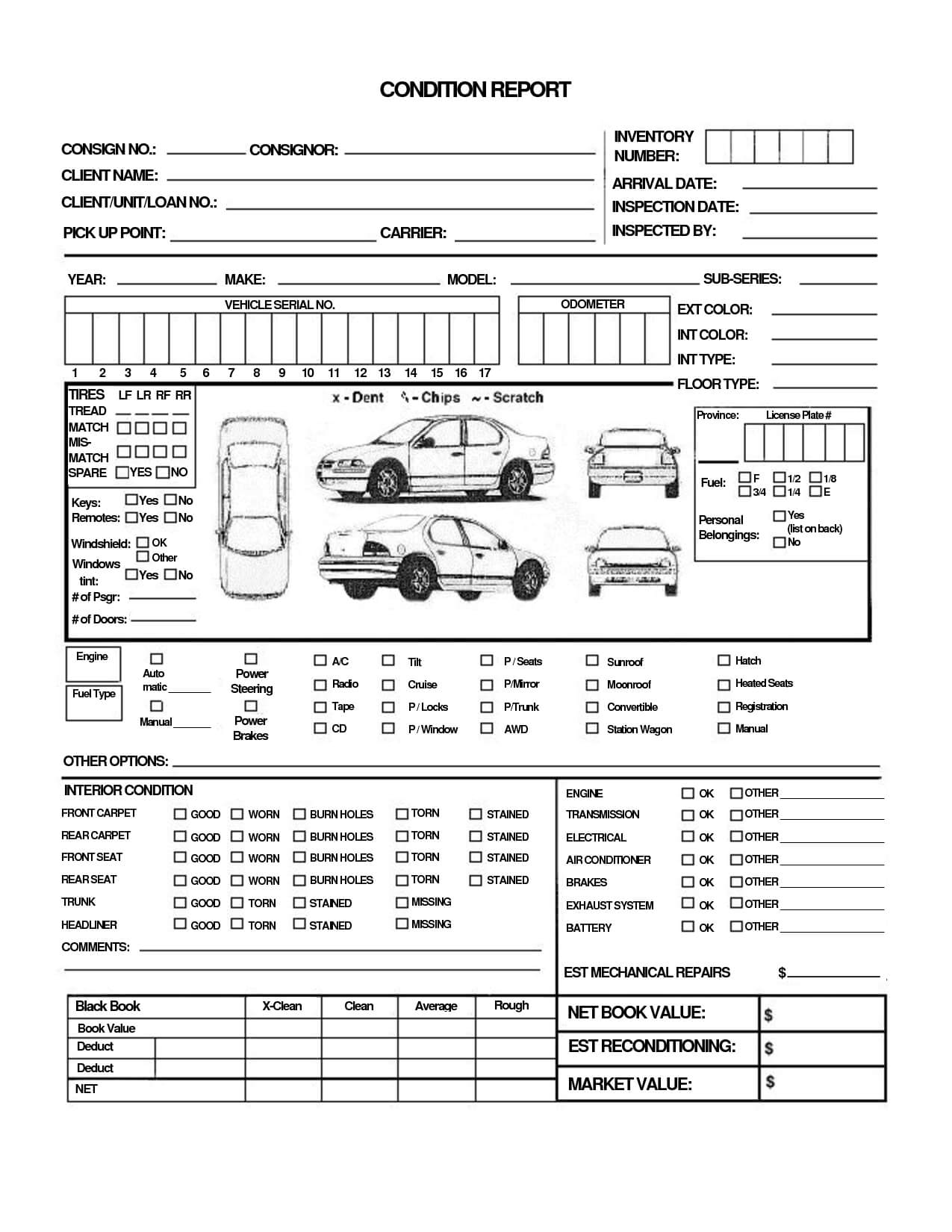 28+ [ Vehicle Condition Report Form Template ] | Vehicle For Truck Condition Report Template