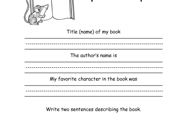 2Nd Grade Writing Worksheets | Book Report Templates, 2Nd inside First Grade Book Report Template