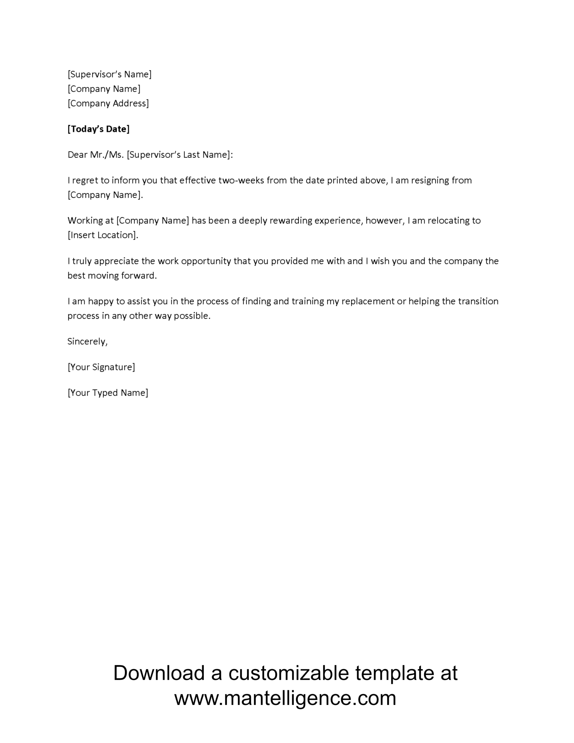 3 Highly Professional Two Weeks Notice Letter Templates In Two Week Notice Template Word