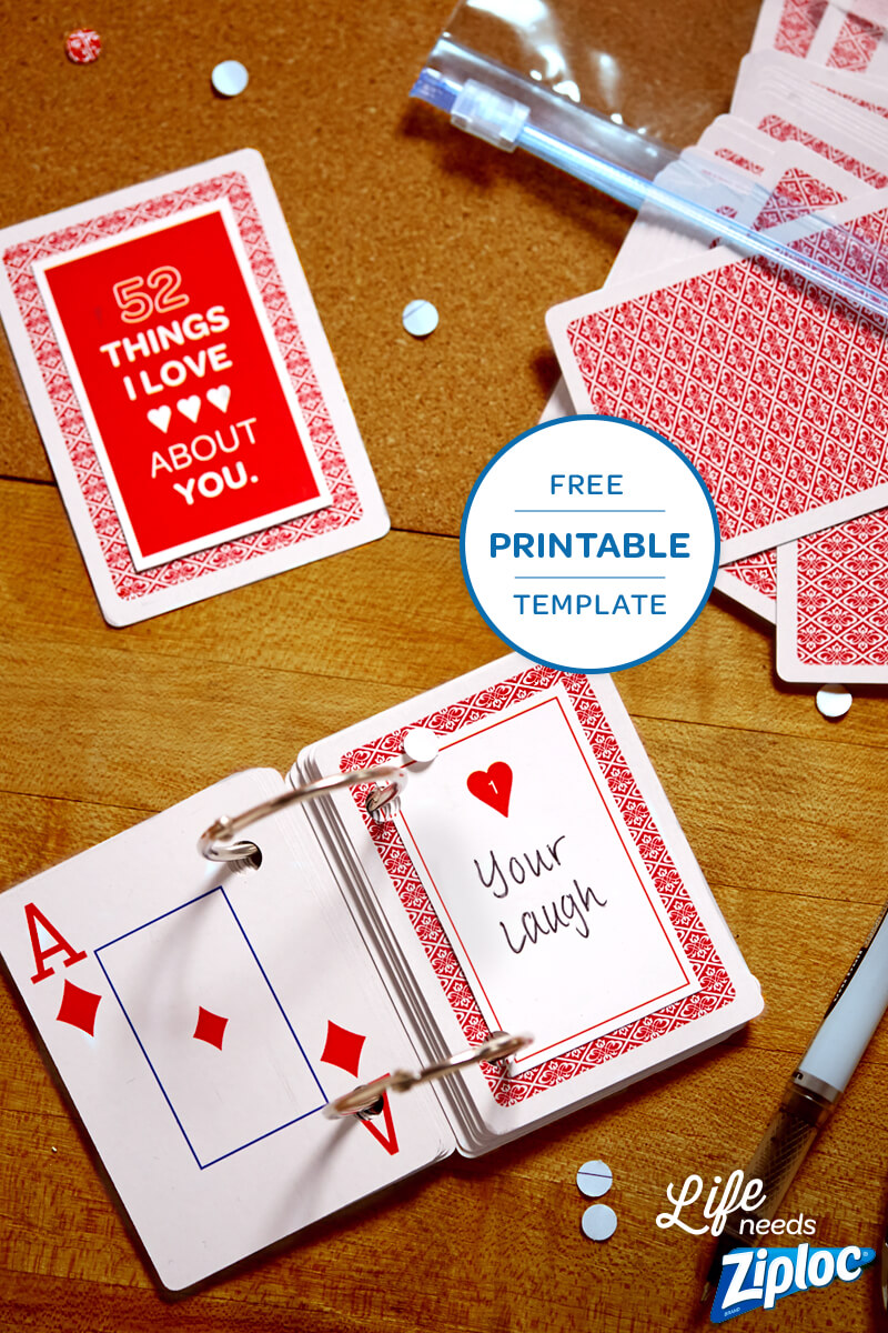 3 Small But Mighty Ways To Say I Love You | 52 Reasons Why I Intended For 52 Things I Love About You Deck Of Cards Template