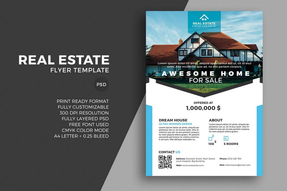30+ Best Real Estate Flyer Templates | Real Estate Flyer With Regard To Real Estate Brochure Templates Psd Free Download