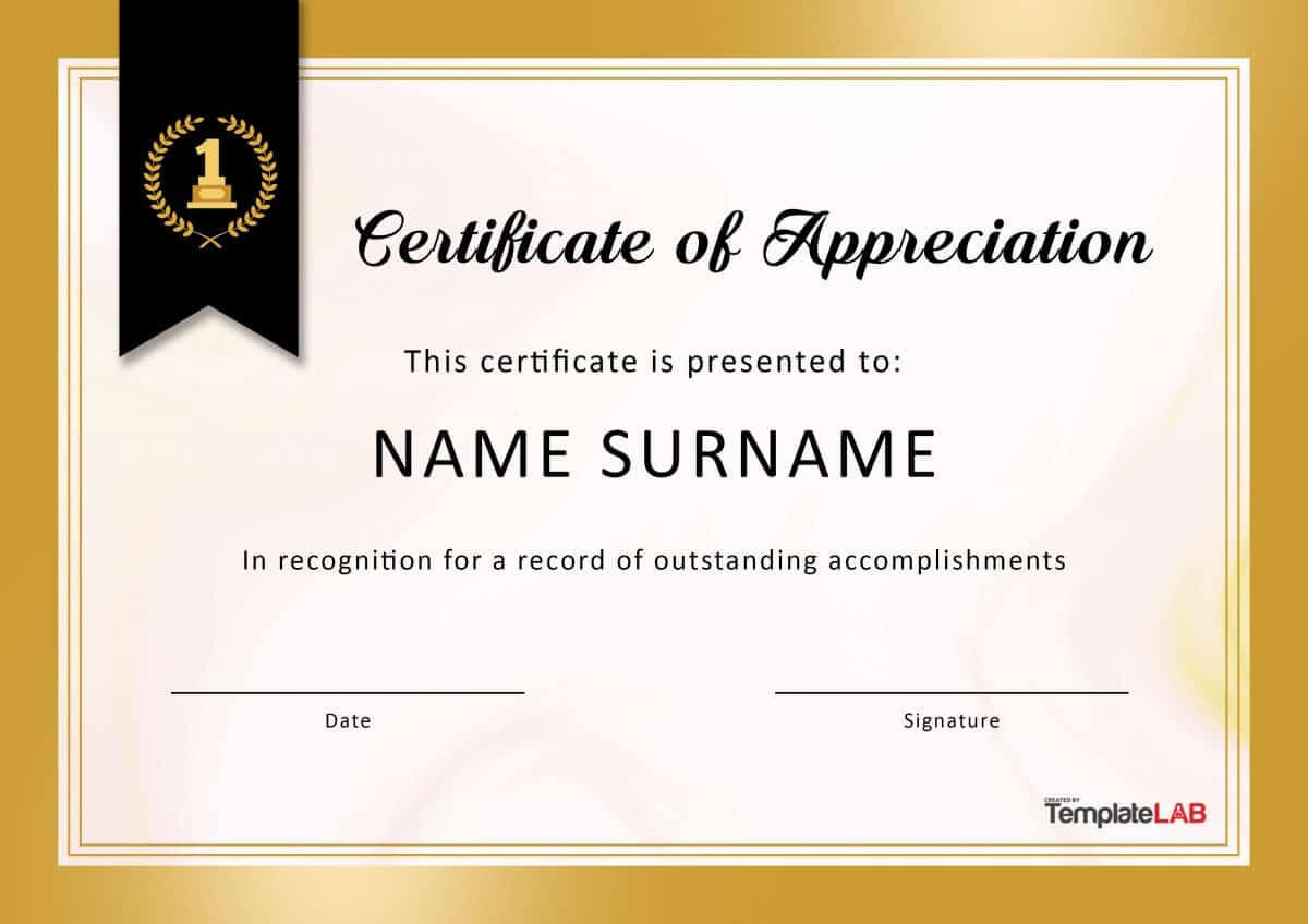 30 Free Certificate Of Appreciation Templates And Letters For Certificate Of Service Template Free