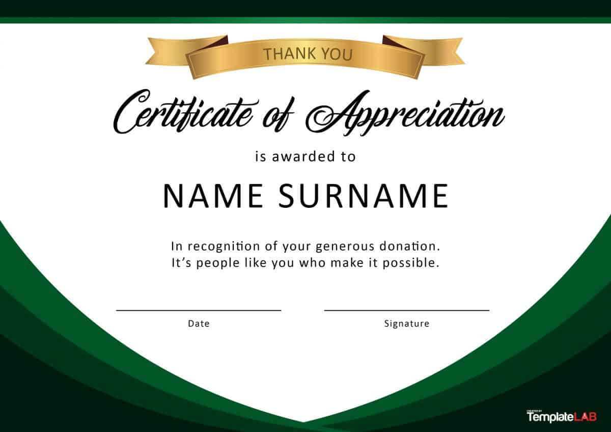 30 Free Certificate Of Appreciation Templates And Letters Inside Certificate Of Appreciation Template Free Printable