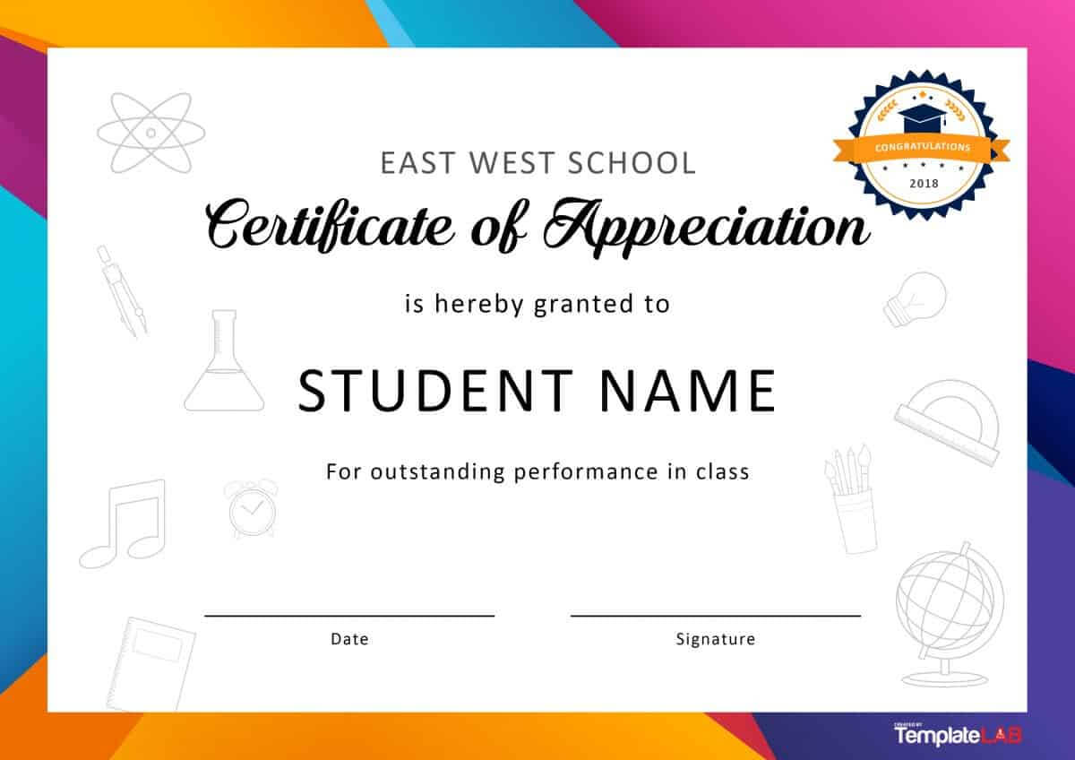 30 Free Certificate Of Appreciation Templates And Letters Intended For School Certificate Templates Free