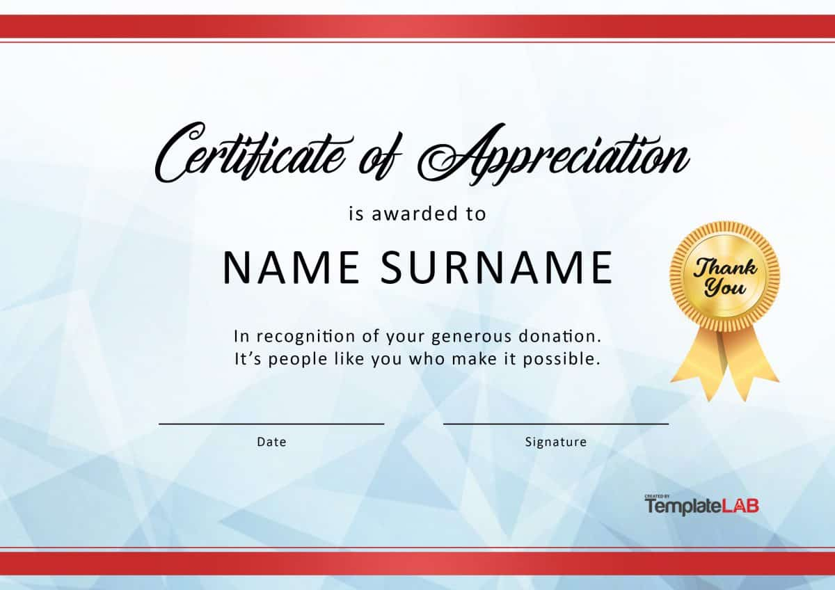 30 Free Certificate Of Appreciation Templates And Letters Throughout Formal Certificate Of Appreciation Template