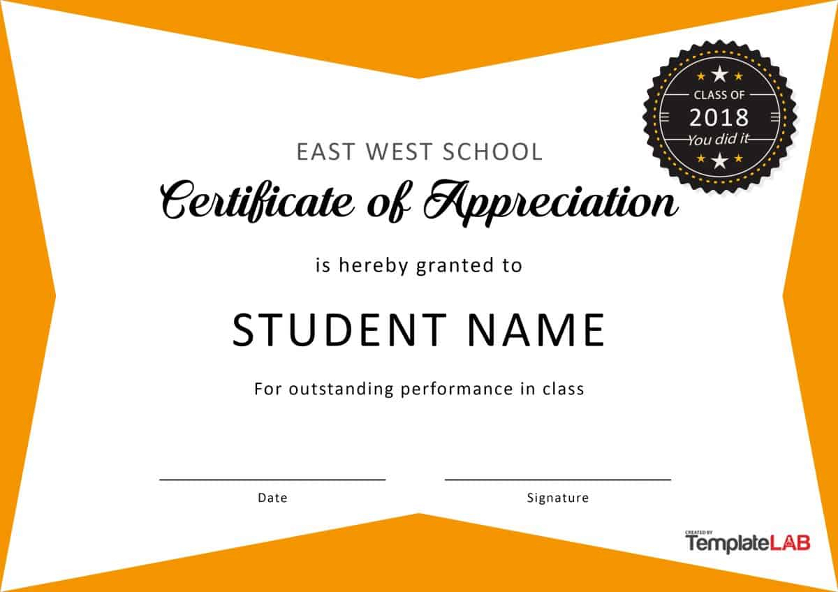 30 Free Certificate Of Appreciation Templates And Letters With Regard To Dance Certificate Template