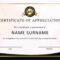30 Free Certificate Of Appreciation Templates And Letters Within Sample Certificate Employment Template