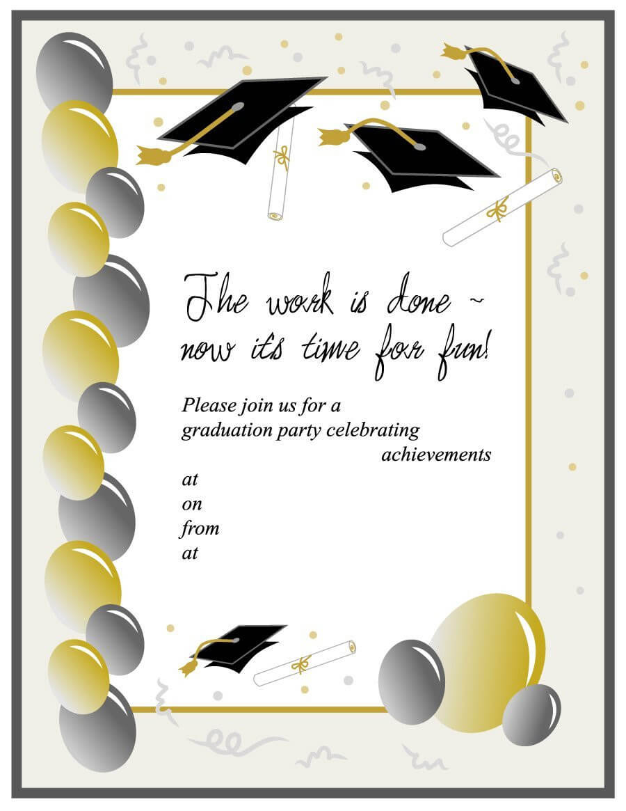 30 Free Graduation Invitations Template | Andaluzseattle Inside Free Graduation Invitation Templates For Word
