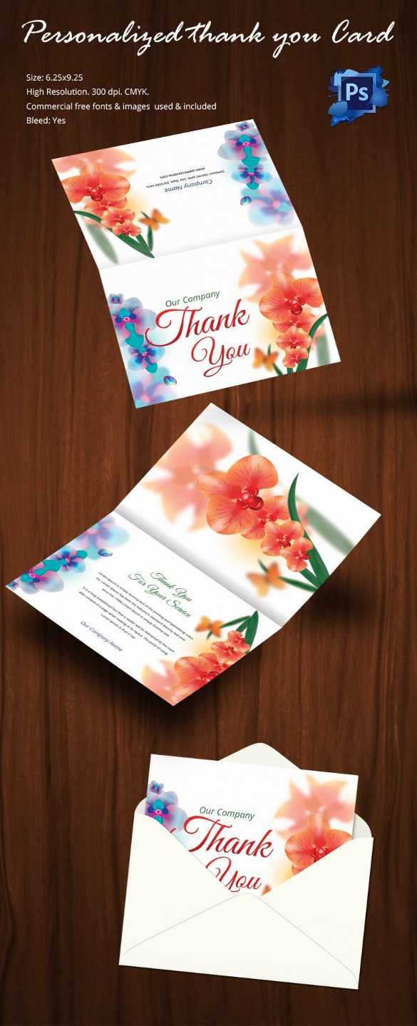 30+ Personalized Thank You Cards – Free Printable Psd, Eps With Card Folding Templates Free