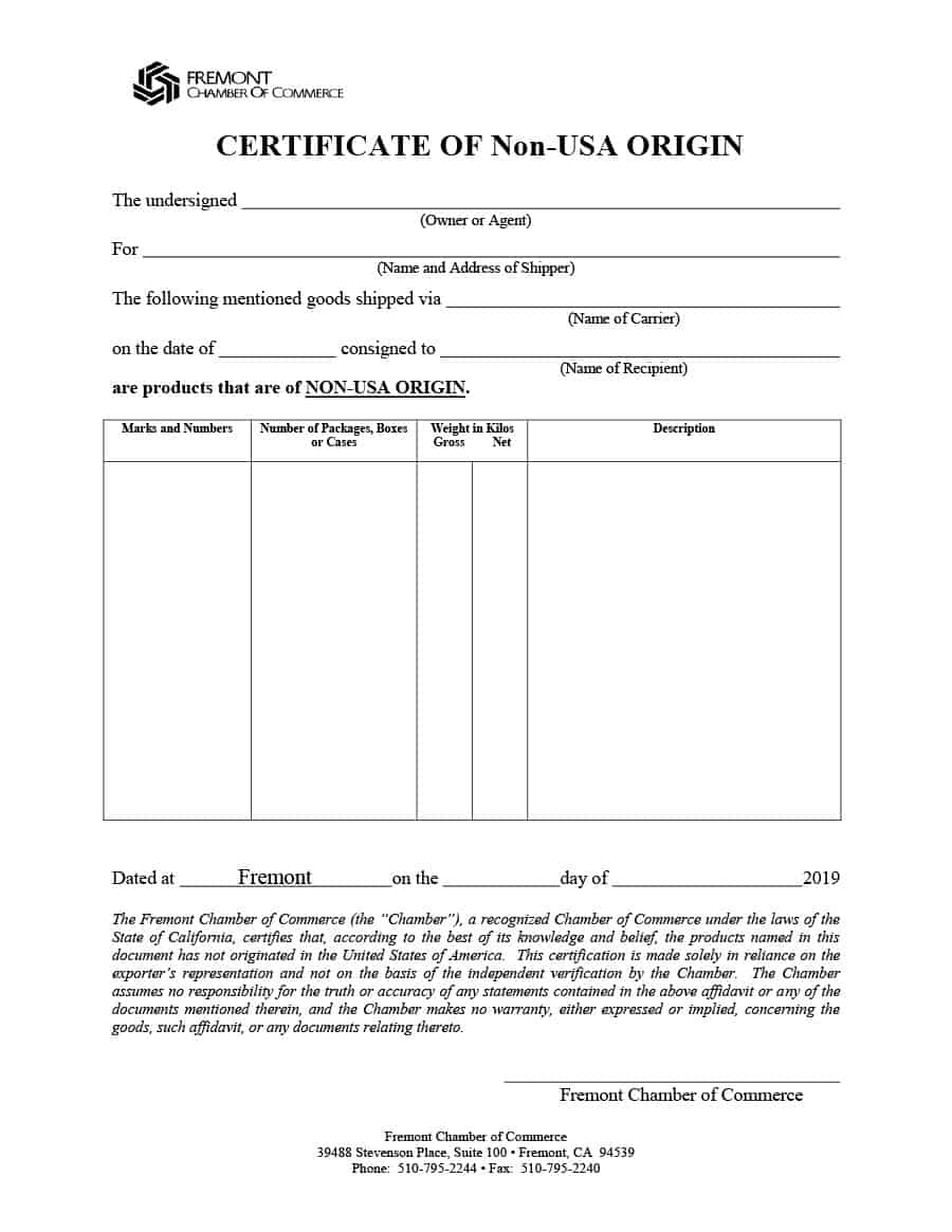 30 Printable Certificate Of Origin Templates (100% Free) ᐅ In Certificate Of Origin Template Word