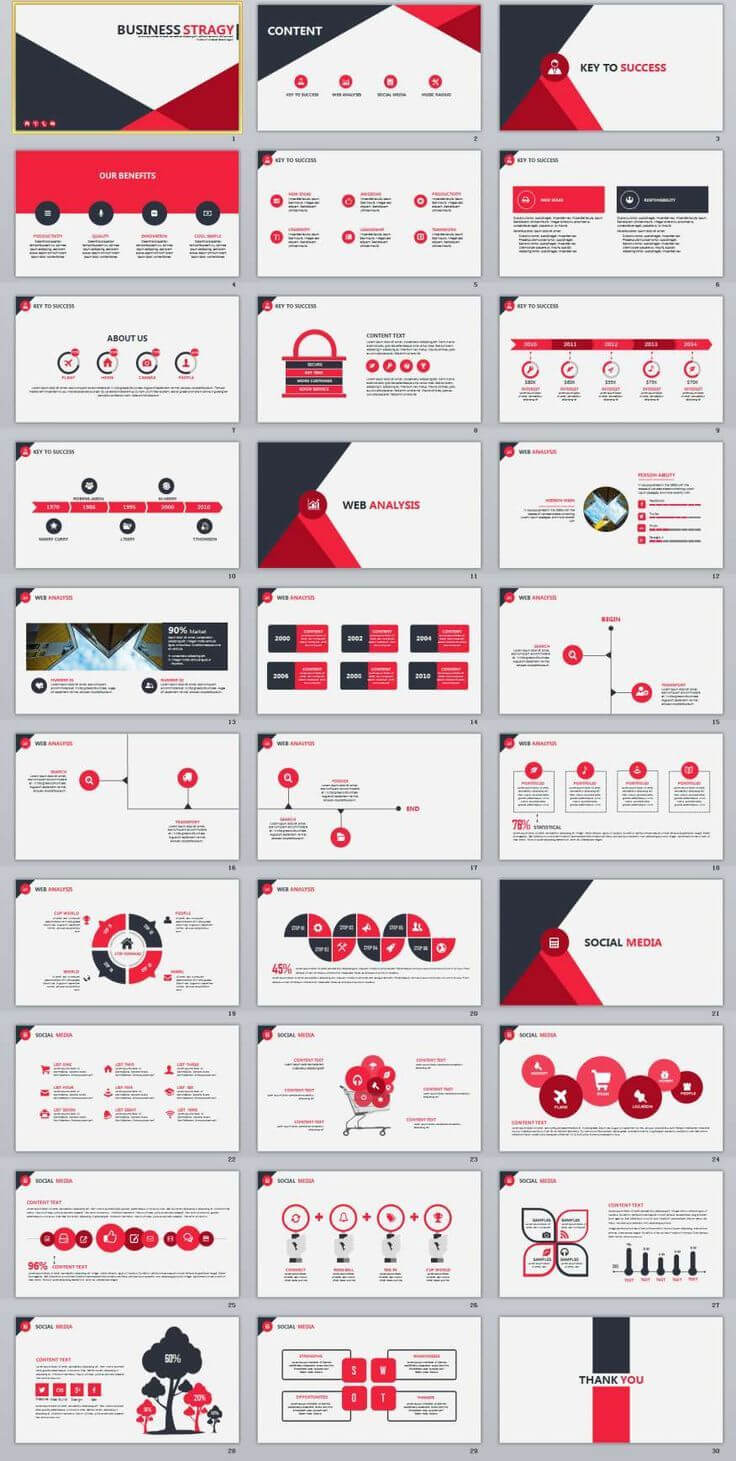 30+ Red Infographics Business Powerpoint Template Throughout How To Create A Template In Powerpoint