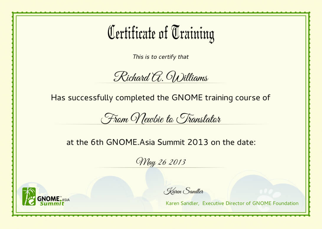 3244 Certificate Of Training Template | Wiring Resources With Class Completion Certificate Template