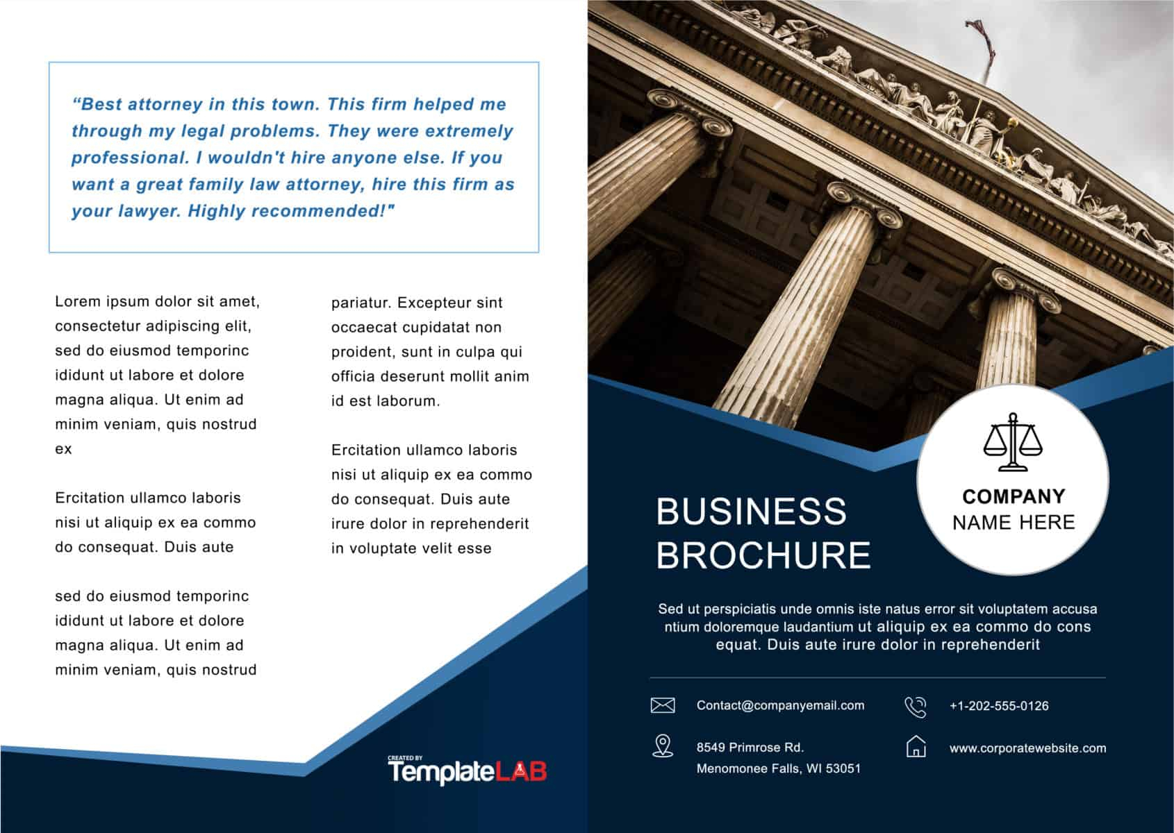 33 Free Brochure Templates (Word + Pdf) ᐅ Template Lab Inside One Page Brochure Template