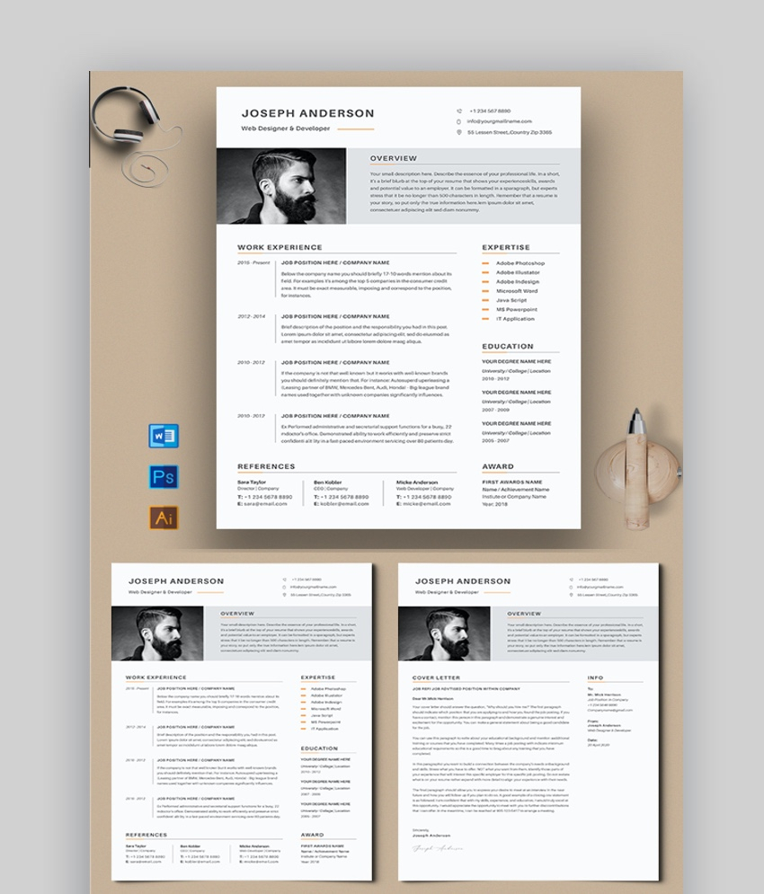 35 Professional Ms Word Resume Templates With Simple Designs With Regard To What Is A Template In Word