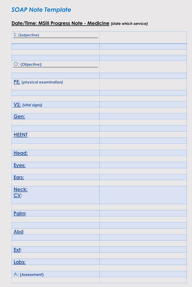 35+ Soap Note Examples (Blank Formats & Writing Tips) Inside Blank Soap Note Template