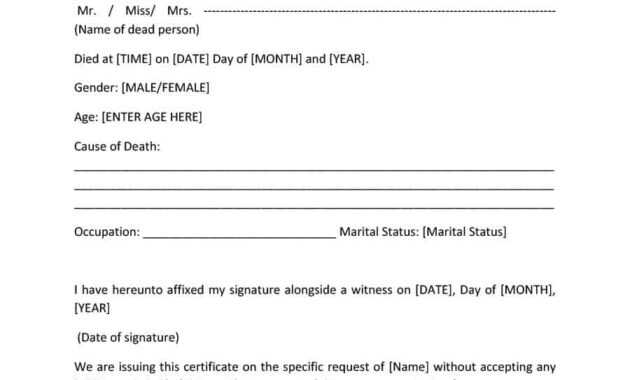 37 Blank Death Certificate Templates [100% Free] ᐅ Template Lab in Fake Death Certificate Template
