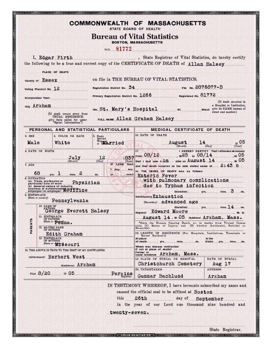 37 Blank Death Certificate Templates [100% Free] ᐅ Template Lab Intended For Fake Death Certificate Template