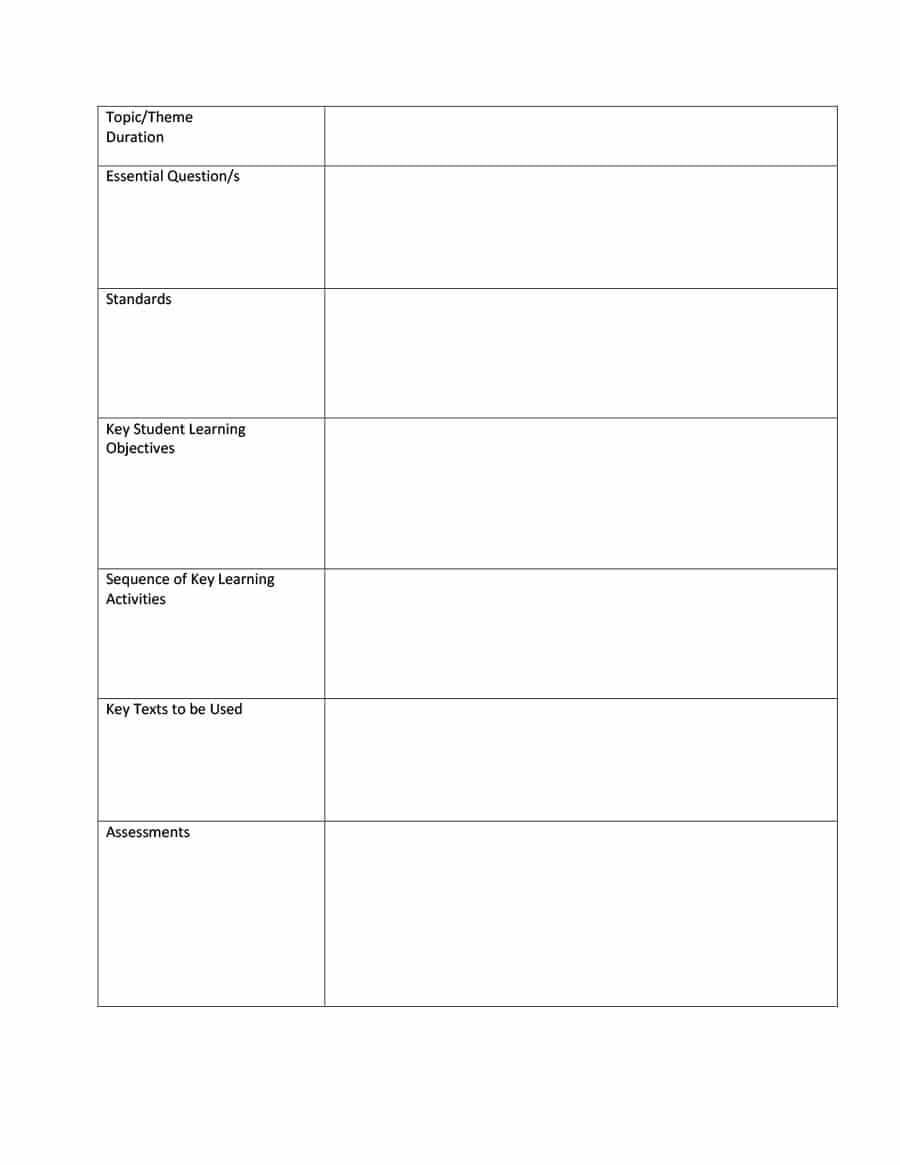 39 Best Unit Plan Templates [Word, Pdf] ᐅ Template Lab Throughout Blank Unit Lesson Plan Template