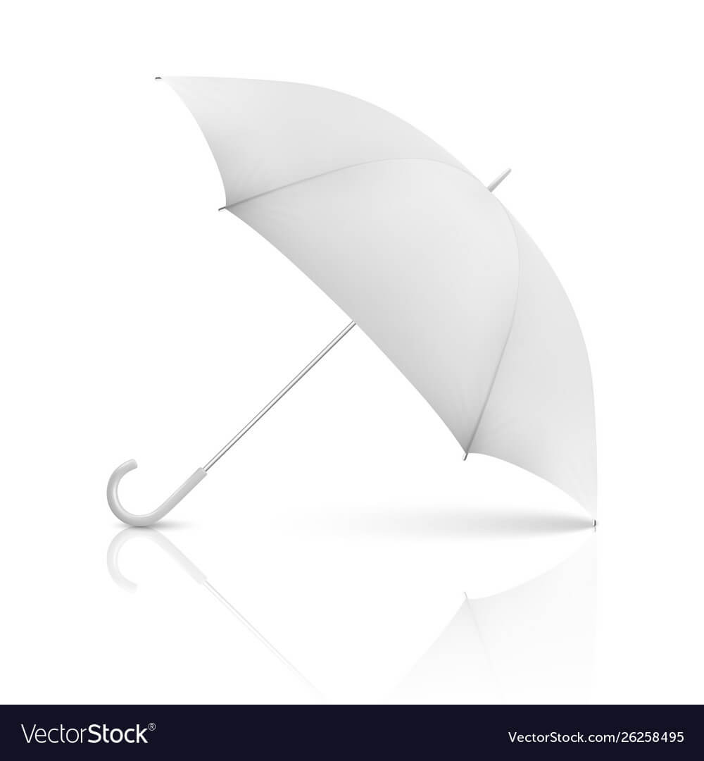 3D Realistic Render White Blank Umbrella Within Blank Umbrella Template