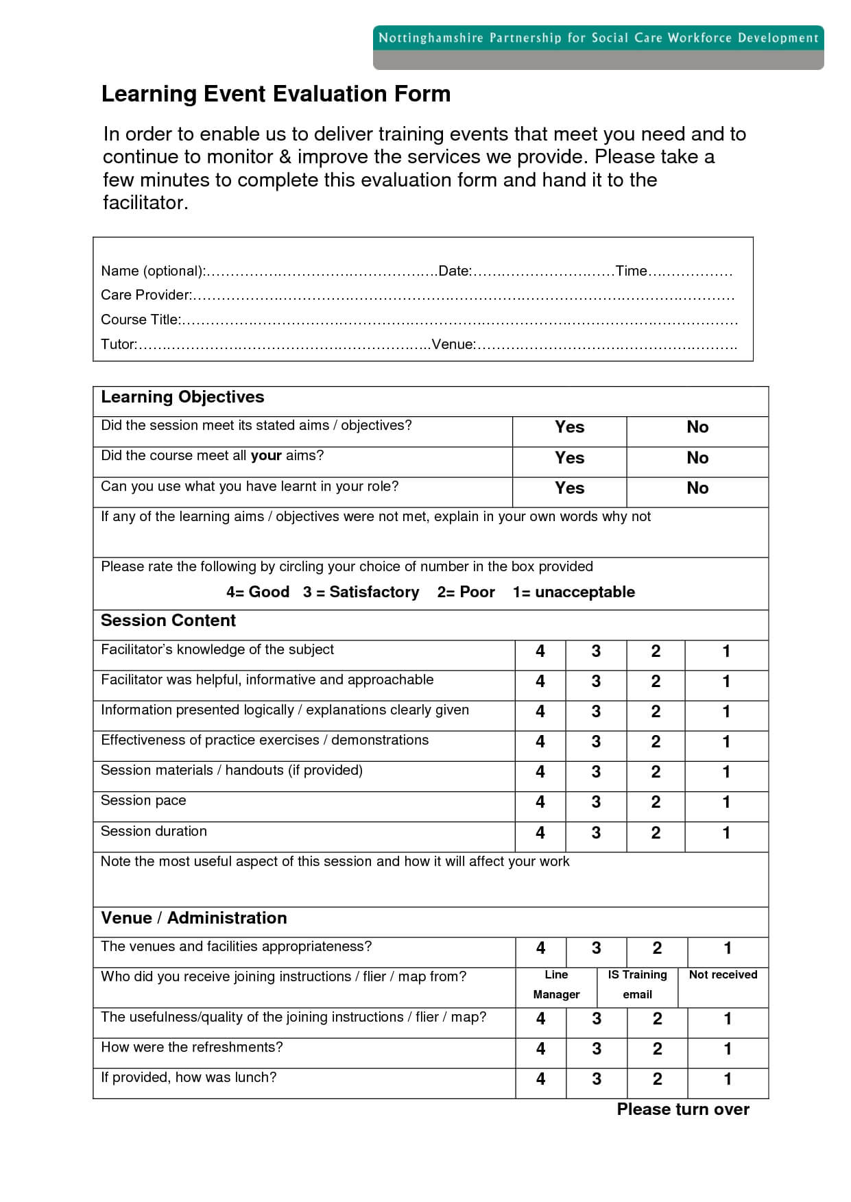 4 Feedback Form Template Outline Templates Trainer For Training Evaluation Report Template
