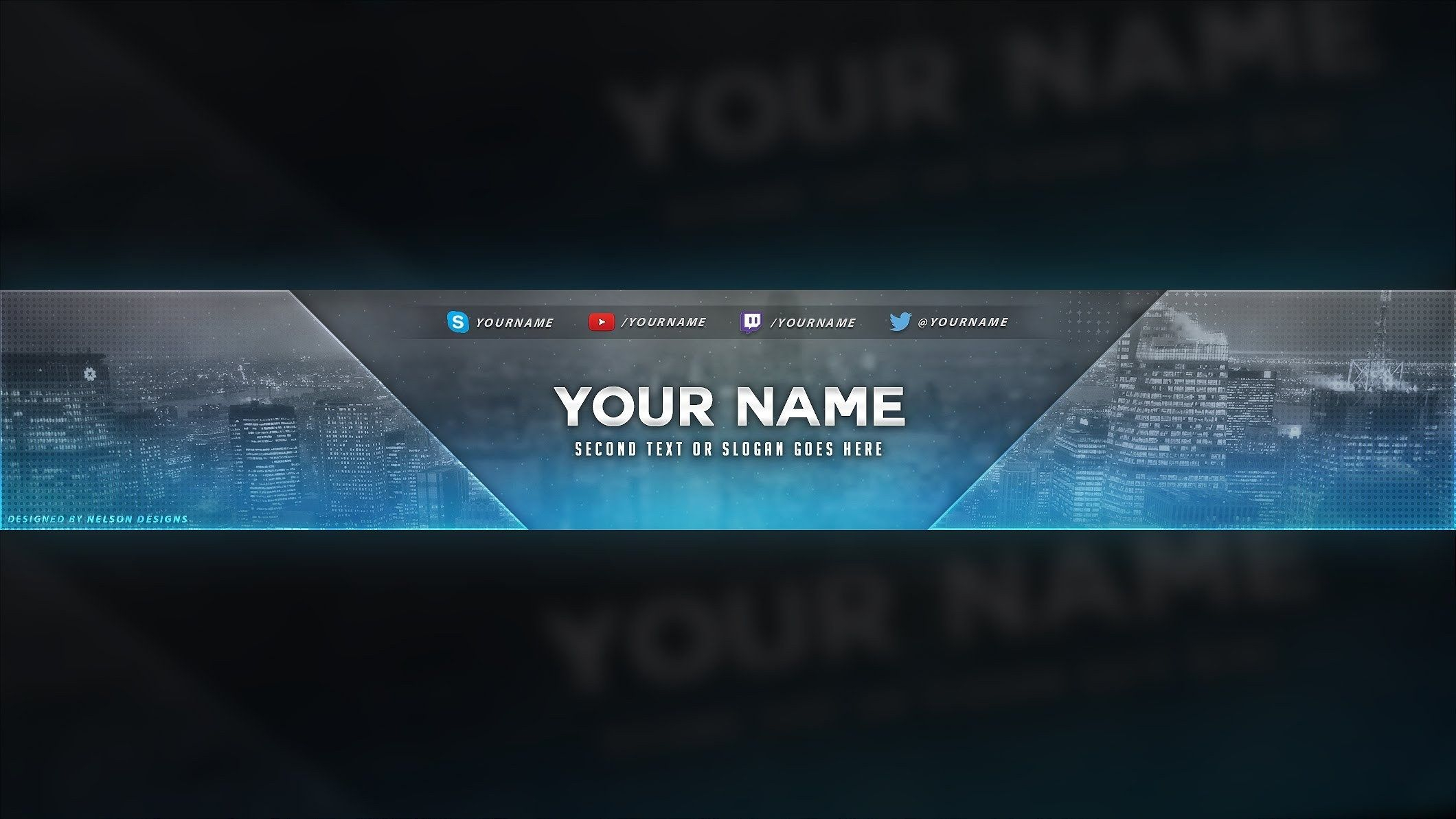 4 Free Youtube Banner Psd Template Designs – Social Media Throughout Banner Template For Photoshop