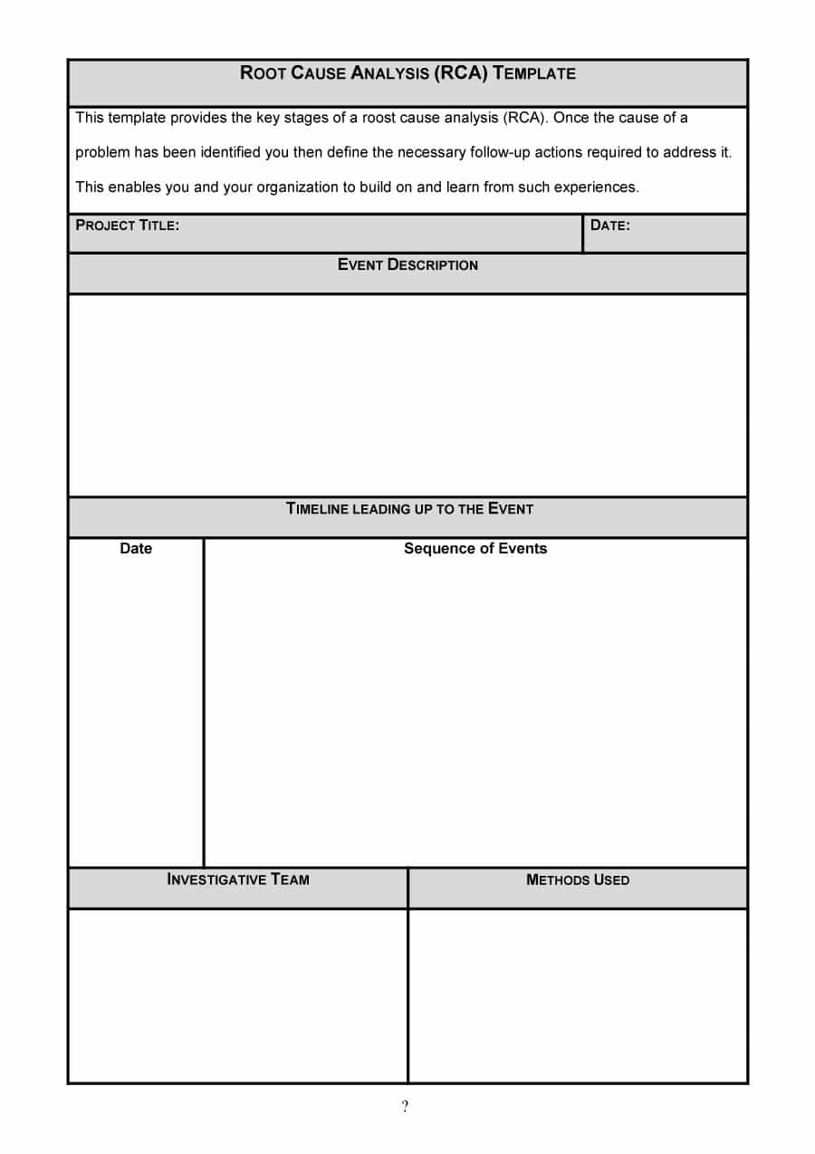 40+ Effective Root Cause Analysis Templates, Forms & Examples For Failure Analysis Report Template