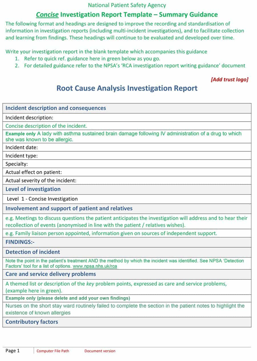40+ Effective Root Cause Analysis Templates, Forms & Examples Throughout Root Cause Report Template