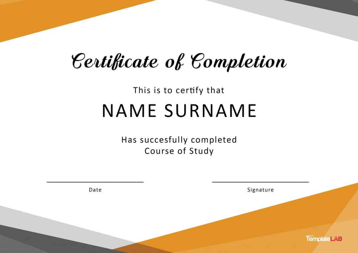 40 Fantastic Certificate Of Completion Templates [Word For Template For Training Certificate