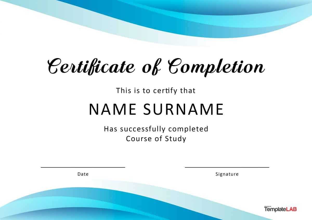 40 Fantastic Certificate Of Completion Templates [Word In Free Training Completion Certificate Templates