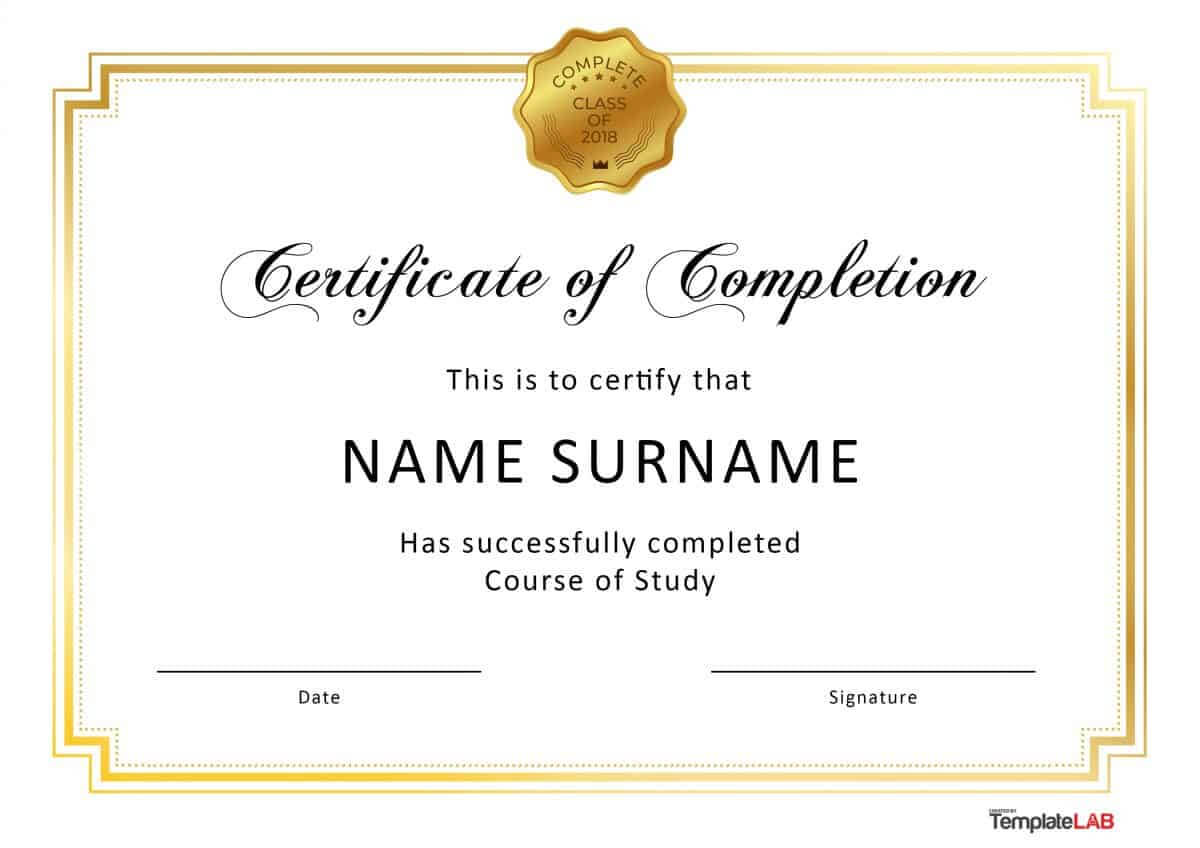 40 Fantastic Certificate Of Completion Templates [Word In Training Certificate Template Word Format