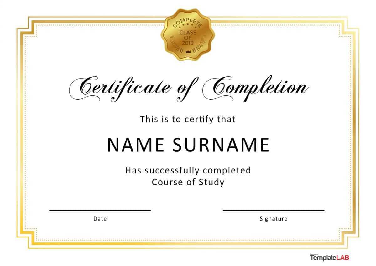 40 Fantastic Certificate Of Completion Templates [Word Inside Sample Certificate Of Participation Template