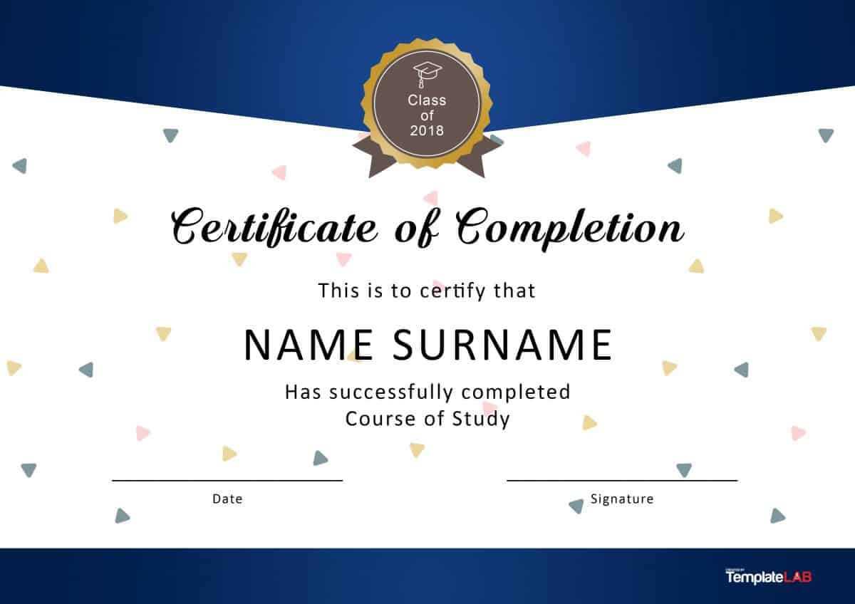 40 Fantastic Certificate Of Completion Templates [Word Pertaining To Certificate Of Completion Free Template Word