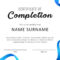 40 Fantastic Certificate Of Completion Templates [Word With Regard To Attendance Certificate Template Word