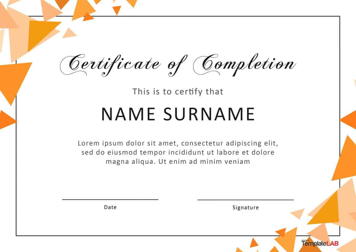 40 Fantastic Certificate Of Completion Templates [Word With Regard To Certificate Of Achievement Template Word