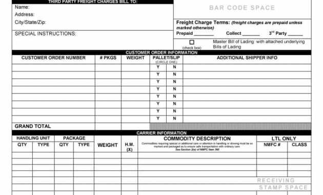 40 Free Bill Of Lading Forms &amp; Templates ᐅ Template Lab intended for Blank Bol Template