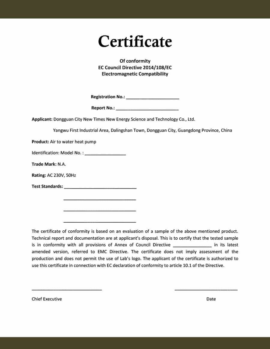40 Free Certificate Of Conformance Templates & Forms ᐅ Within Certificate Of Conformity Template