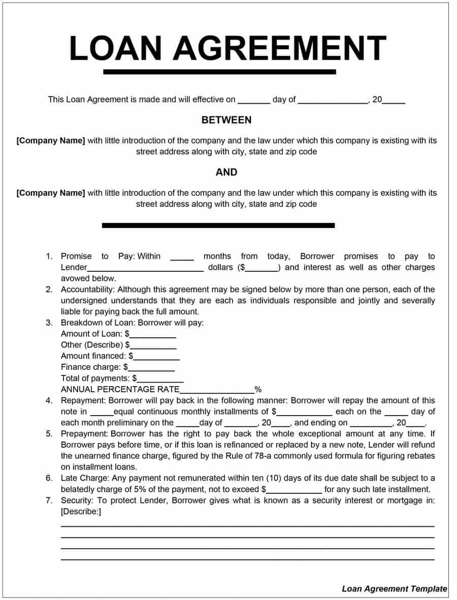 40+ Free Loan Agreement Templates [Word & Pdf] ᐅ Template Lab Within Blank Legal Document Template