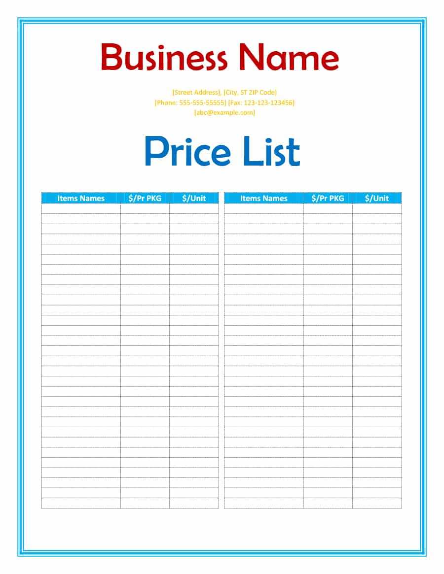 40 Free Price List Templates (Price Sheet Templates) ᐅ Pertaining To Advertising Rate Card Template