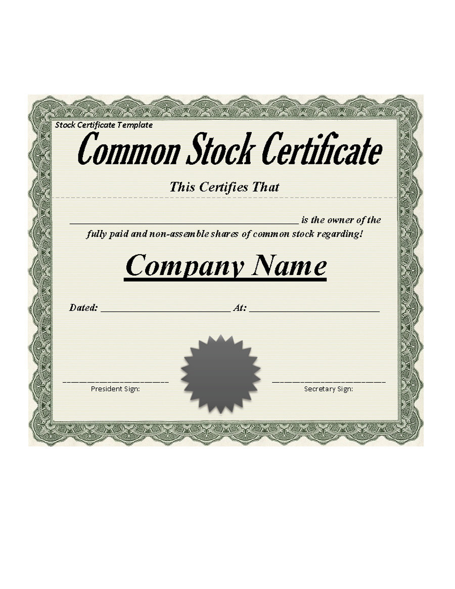 40+ Free Stock Certificate Templates (Word, Pdf) ᐅ Template Lab For Corporate Bond Certificate Template