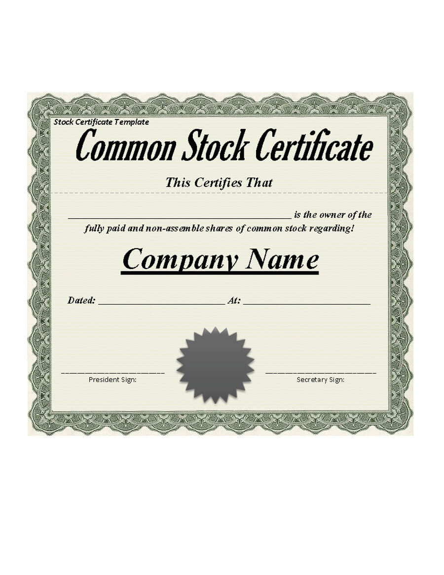 40+ Free Stock Certificate Templates (Word, Pdf) ᐅ Template Lab Inside Stock Certificate Template Word