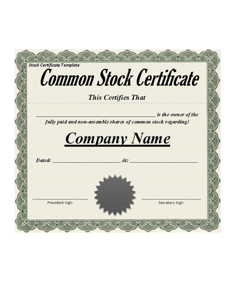 40+ Free Stock Certificate Templates (Word, Pdf) ᐅ Template Lab Intended For Template Of Share Certificate