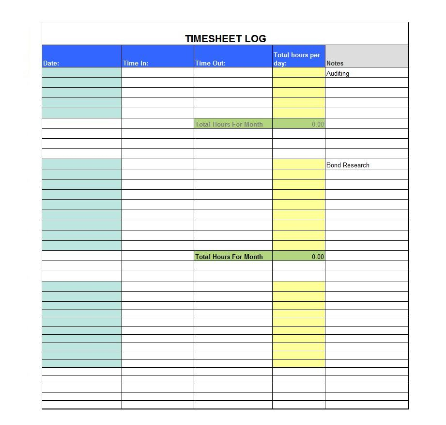 40 Free Timesheet Templates [In Excel] ᐅ Template Lab Within Sample Job Cards Templates