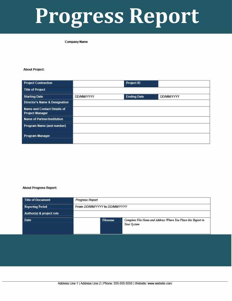 40+ Project Status Report Templates [Word, Excel, Ppt] ᐅ With Company Progress Report Template