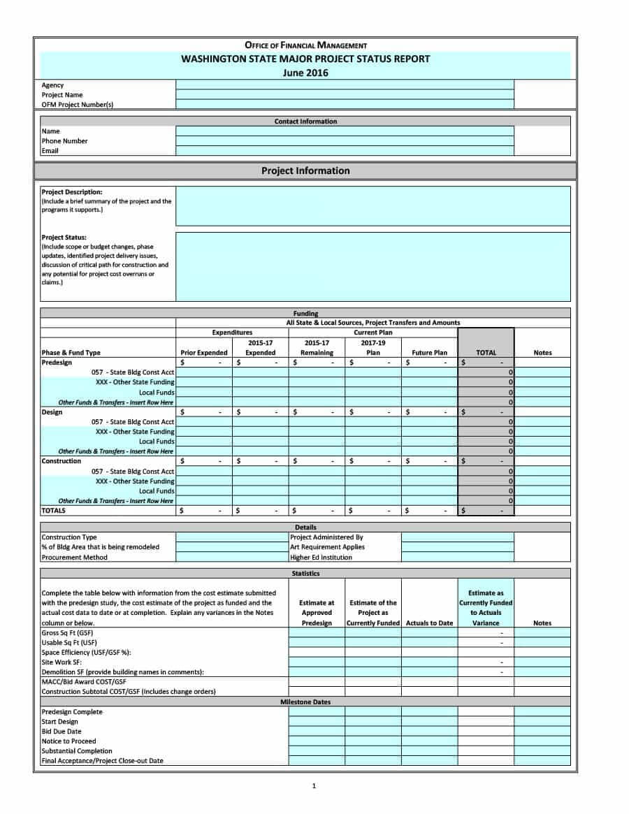 40+ Project Status Report Templates [Word, Excel, Ppt] ᐅ With Regard To State Report Template
