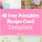 40 Recipe Card Template And Free Printables – Tip Junkie Regarding Cookie Exchange Recipe Card Template