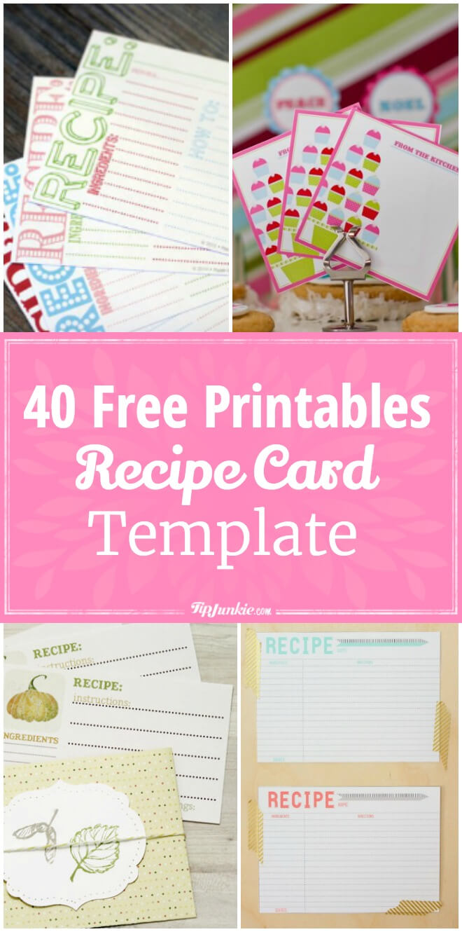 40 Recipe Card Template And Free Printables – Tip Junkie Regarding Cookie Exchange Recipe Card Template