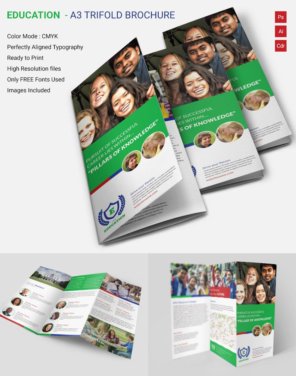 43+ Tri Fold Brochure Templates – Free Word, Pdf, Psd, Eps For Tri Fold School Brochure Template