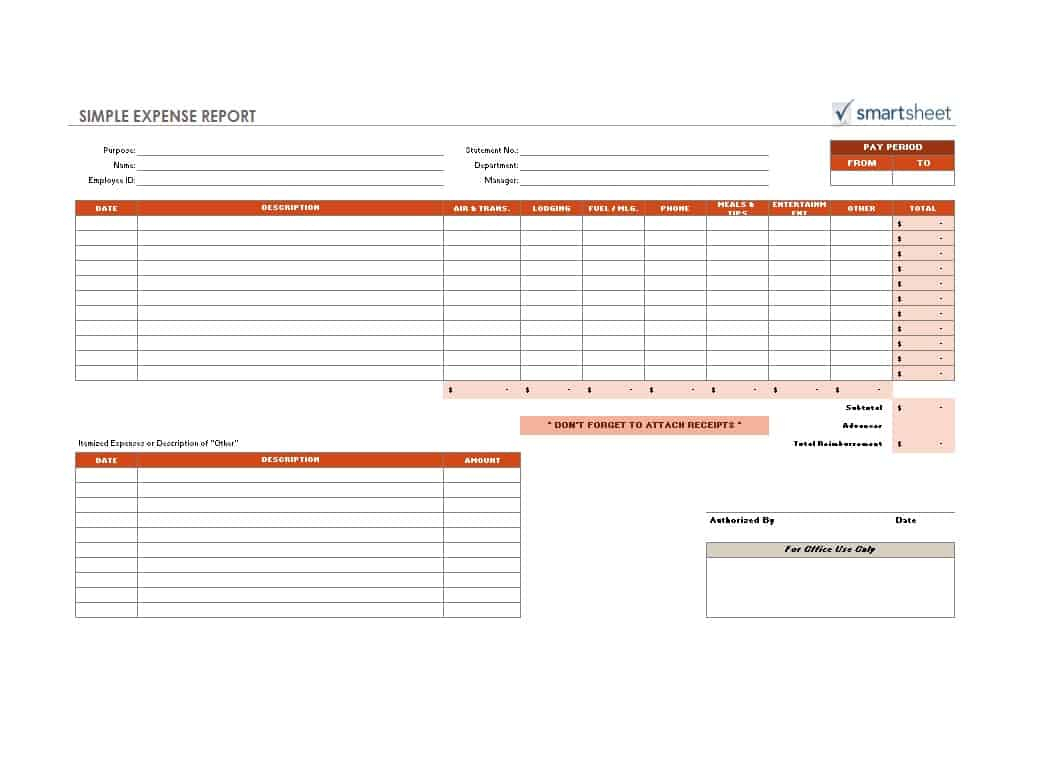 46 Travel Expense Report Forms & Templates – Template Archive For Daily Expense Report Template